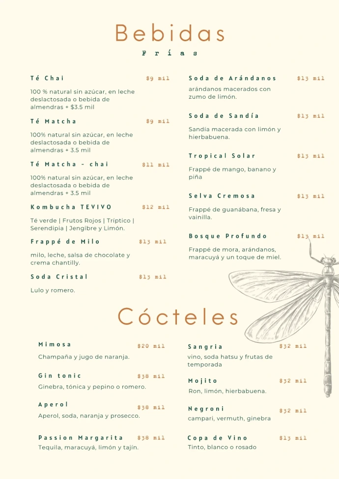 Bebidas frias y cocteles
